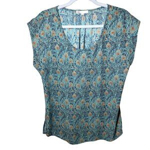 DR2 Sleeveless Blouse Green Paisley Size M